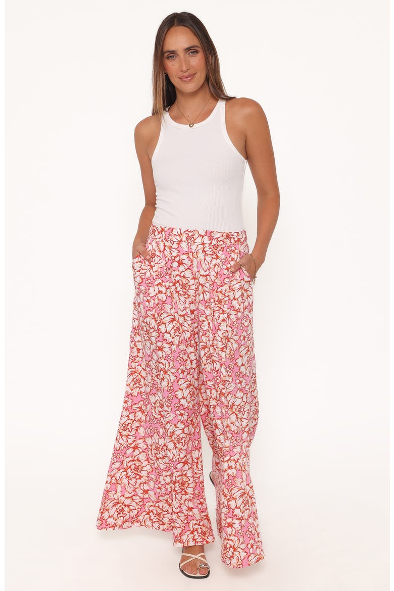 Lessie Floral Print Wide Leg Pants, Alternate, color, PINK FLORAL