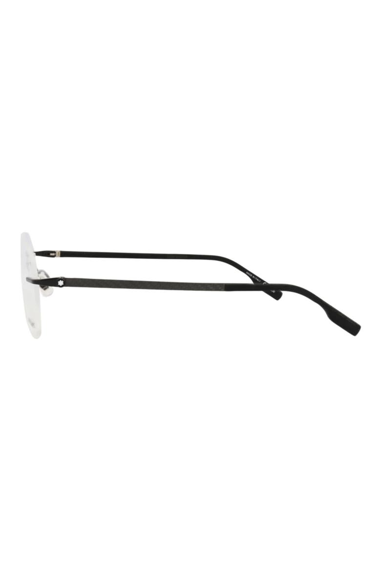 56mm Rimless Square Optical Glasses, Alternate, color, BLACK TRANSPARENT