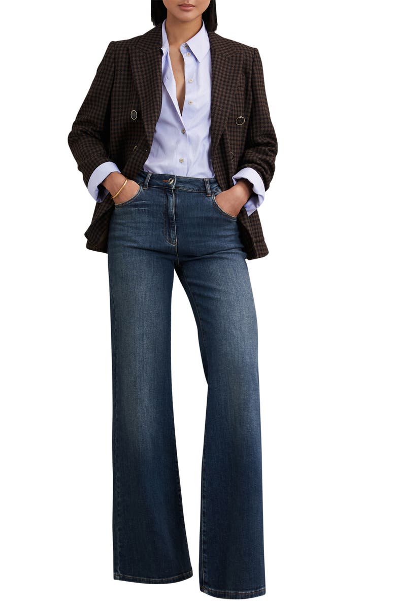 Reiss Bonnie Flare Jeans, Alternate, color, Mid Blue