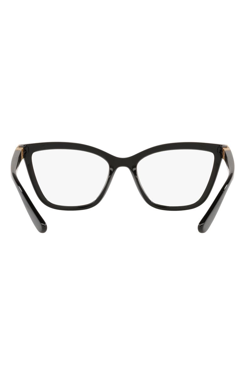 Dolce&Gabbana 55mm Cat Eye Optical Glasses, Alternate, color, Black / Demo Lens