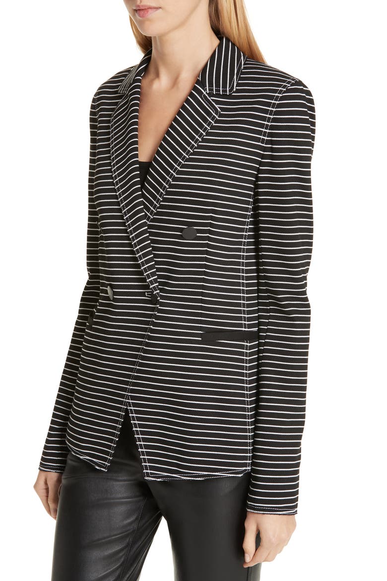 Devin Stripe Blazer, Alternate, color, BLACK/ WHITE