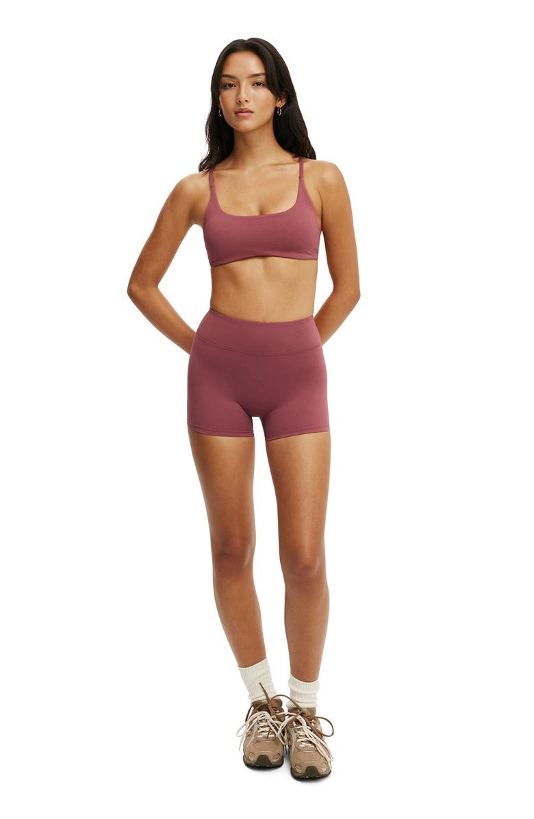 COTTON ON BODY Women's Active Ultra Luxe Invisible Scrunch V Shortie Short, Alternate, color, Dusty Rose