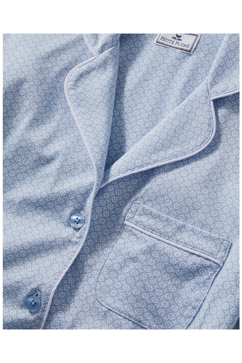 Geo Classic Lightweight Pima Cotton Pajamas, Alternate, color, BLUE