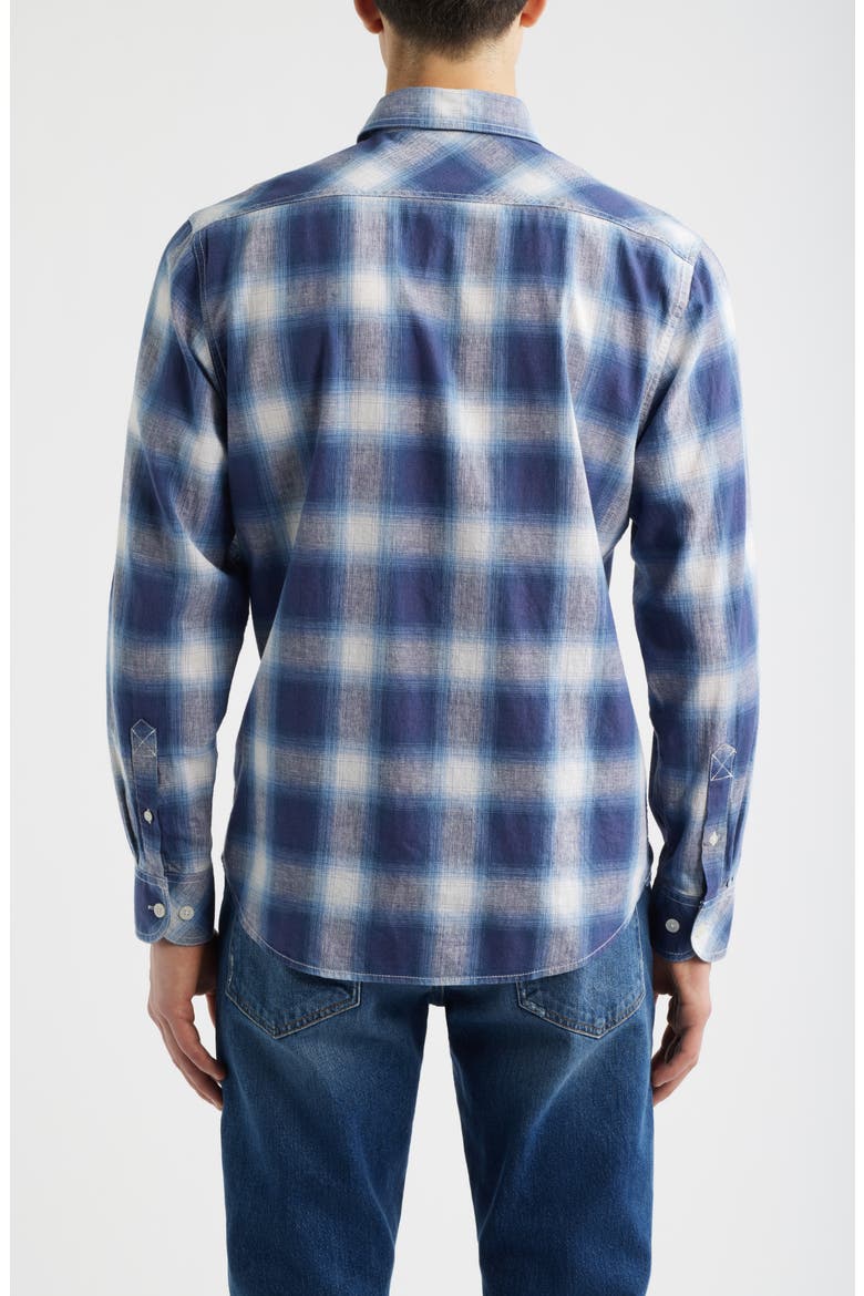 Pamucak Regular Fit Plaid Cotton & Linen Button-Up Shirt, Alternate, color, BLUE