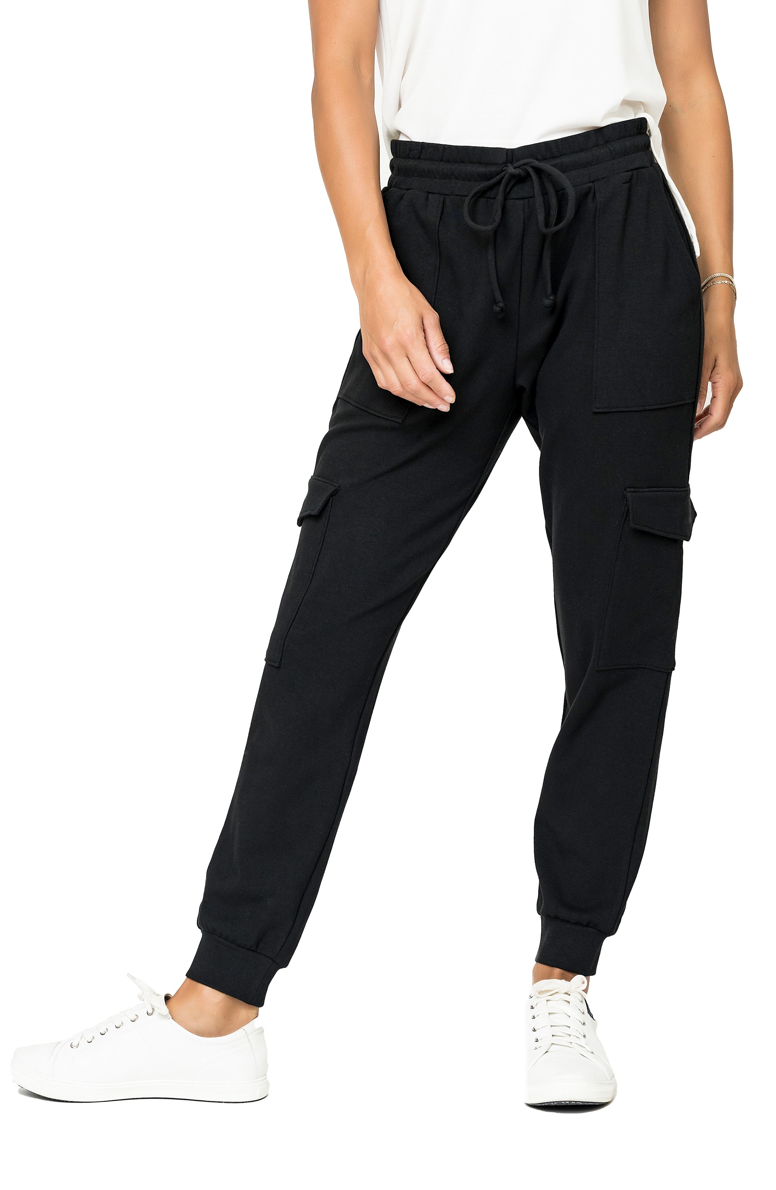 GIBSONLOOK Gigi Essential Soft Stretch Cotton Ponte Cargo Joggers