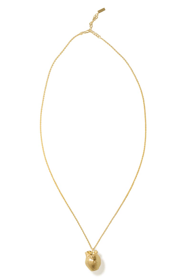 Tumbled Pendant Necklace, Main, color, 18CT GOLD PLATED