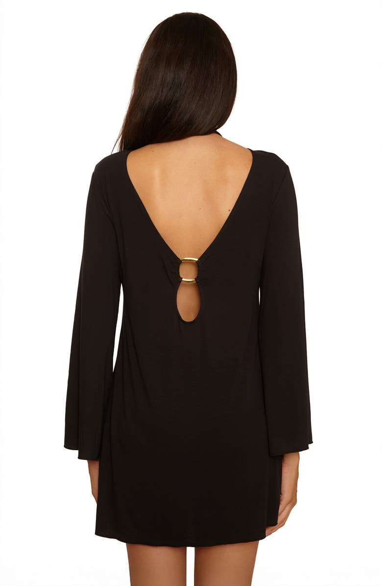 Becca Beach to BBQ Long Sleeve Cover-Up Tunic, Alternate, color, Black