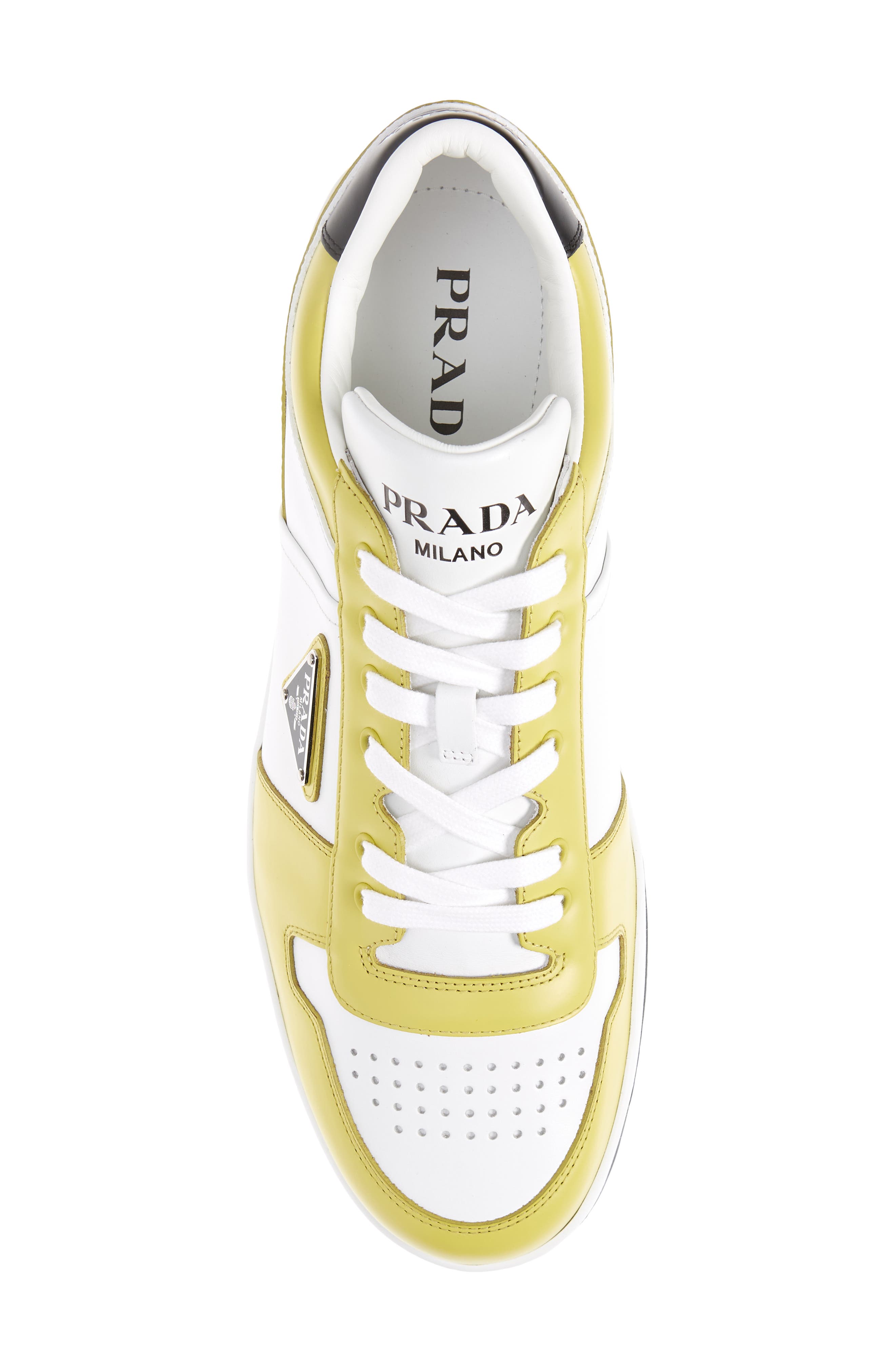 Prada Downtown Logo Low Top Sneaker, Alternate, color, 