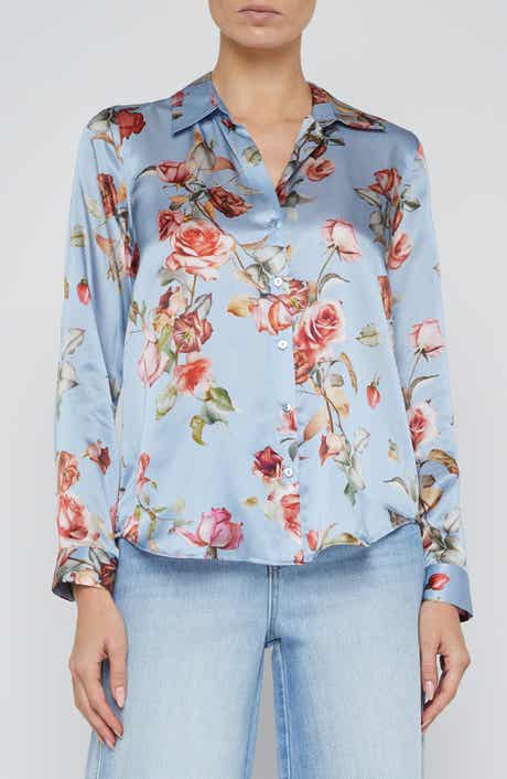 Tyler Floral Print Silk Button-Up Shirt