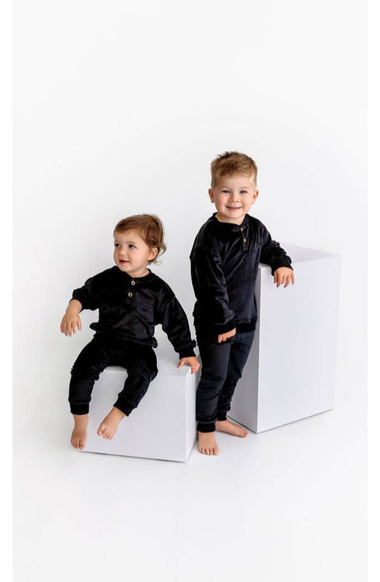 Pouf Velour Henley Set, Alternate, color, 