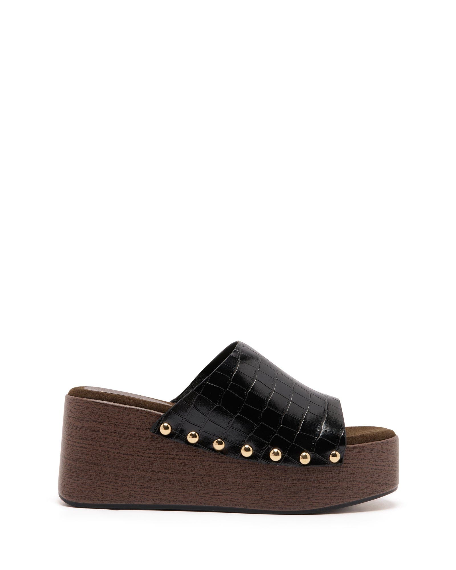 Imani Round Toe Imani Platform Clog, Alternate, color, Black Croc Pu