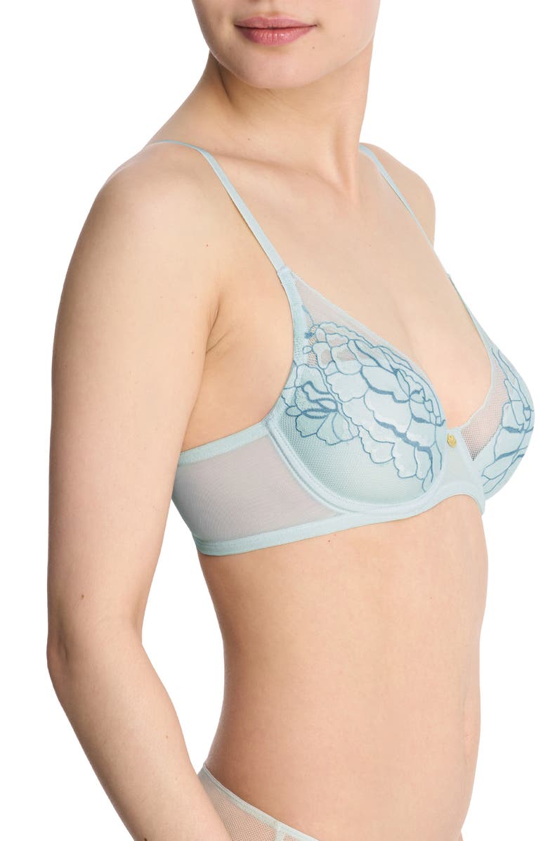 Natori Flora Underwire Contour Bra, Alternate, color, Minty/ Ocean Storm