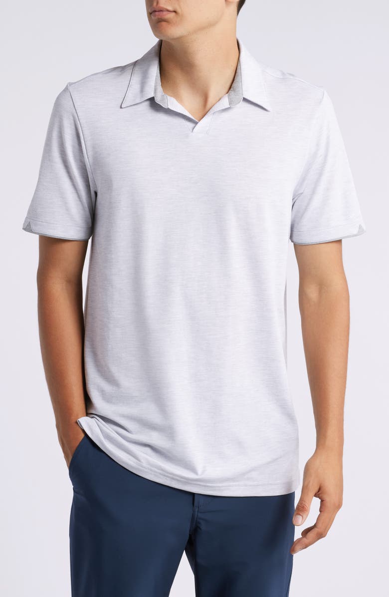 TravisMathew Late at Night Heathered Polo, Main, color, Heather Light Grey