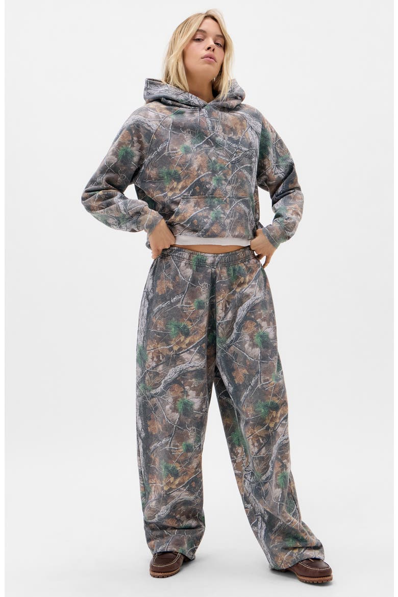 Oversize Camouflage Hoodie, Alternate, color, BROWN
