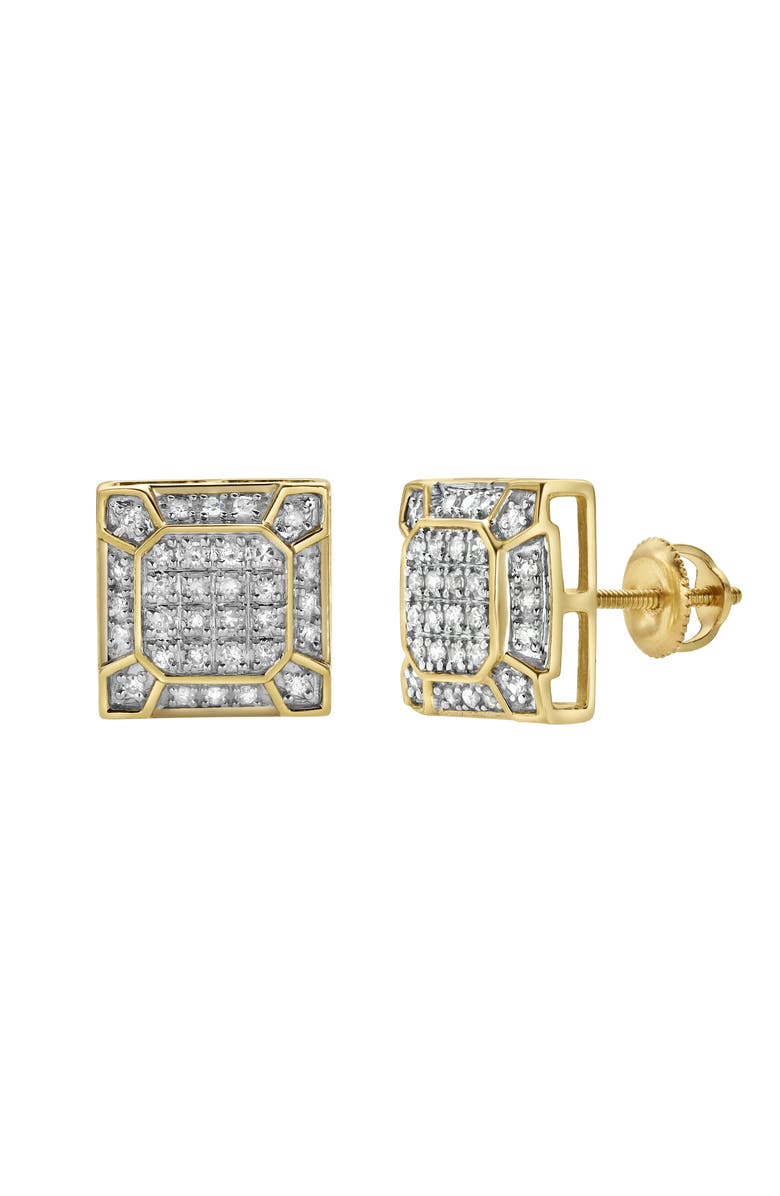 LuvMyJewelry Regalia 10K Yellow Gold Diamond Stud Earrings - 0.25ct., Main, color, 