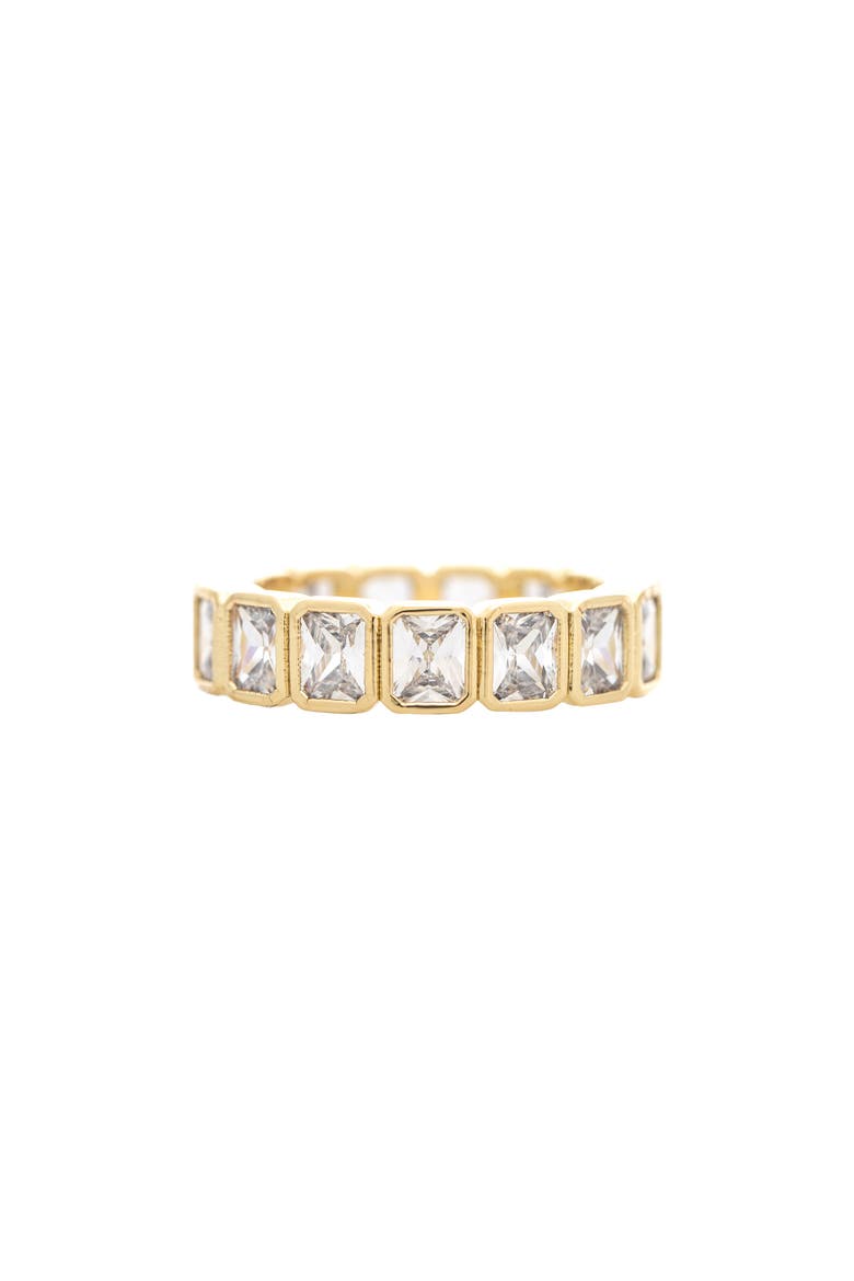 18K Gold Clad Bezel Set CZ Eternity Ring, Main, color, CUBIC ZIRCONIA