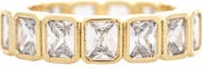 RIVKA FRIEDMAN 18K Gold Clad Bezel Set CZ Eternity Ring