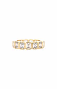 RIVKA FRIEDMAN 18K Gold Clad Bezel Set CZ Eternity Ring