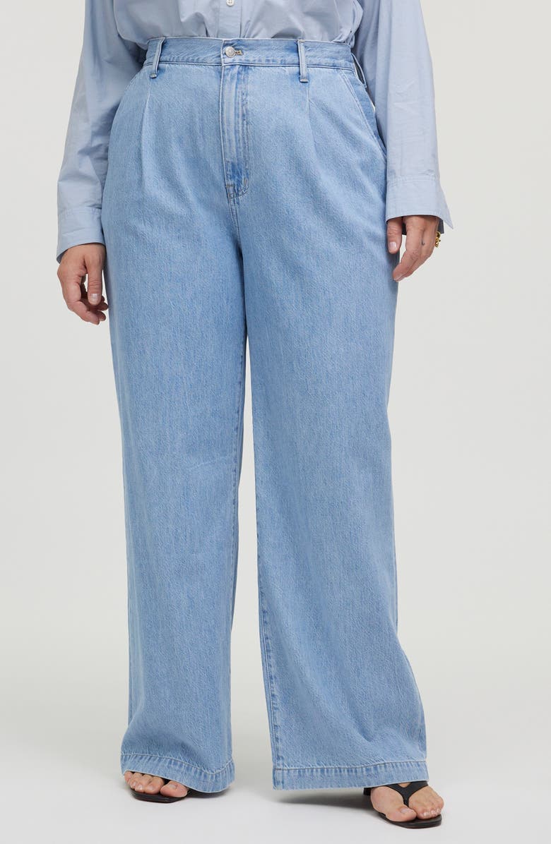 Madewell The Harlow High Waist Wide Leg Jeans, Alternate, color, Benicia Wash