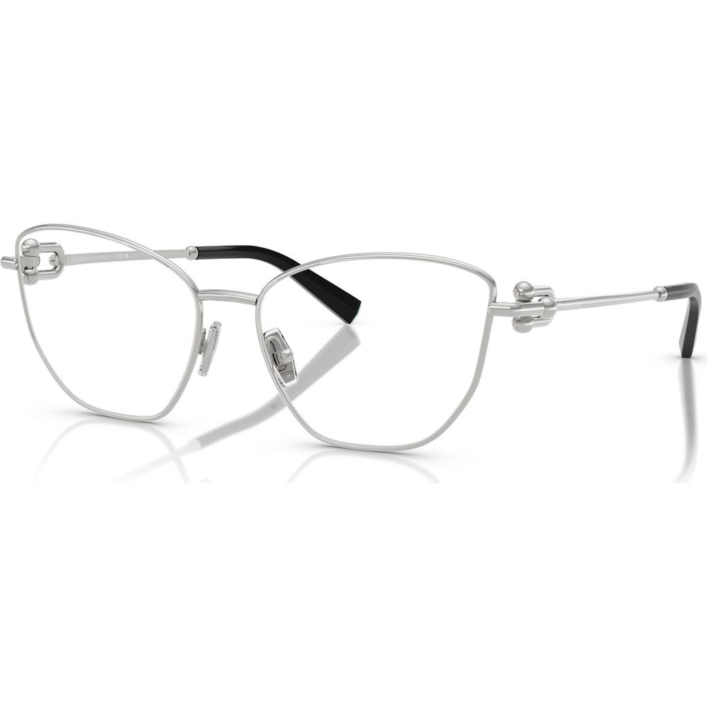 Tiffany & Co . 57mm Cat Eye Optical Glasses In Metallic