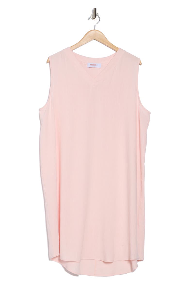 V-Neck Sleeveless Shift Dress, Alternate, color, PINK