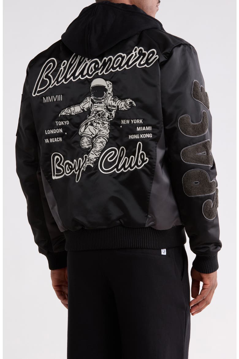 Space Suit Bomber Jacket, Alternate, color, BLACK