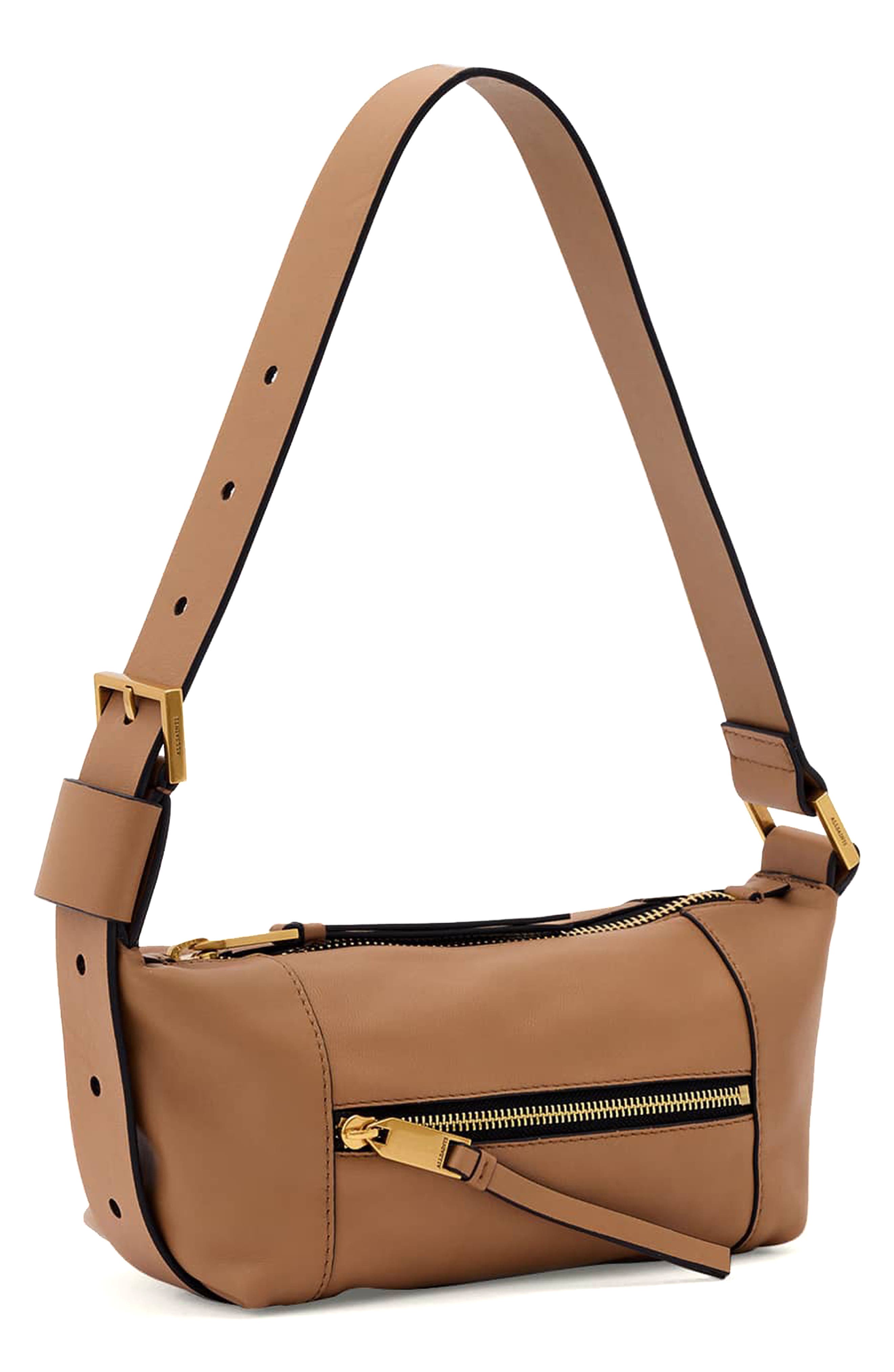 Mini Vega Leather Shoulder Bag, Alternate, color, ACETONE TAN BROWN