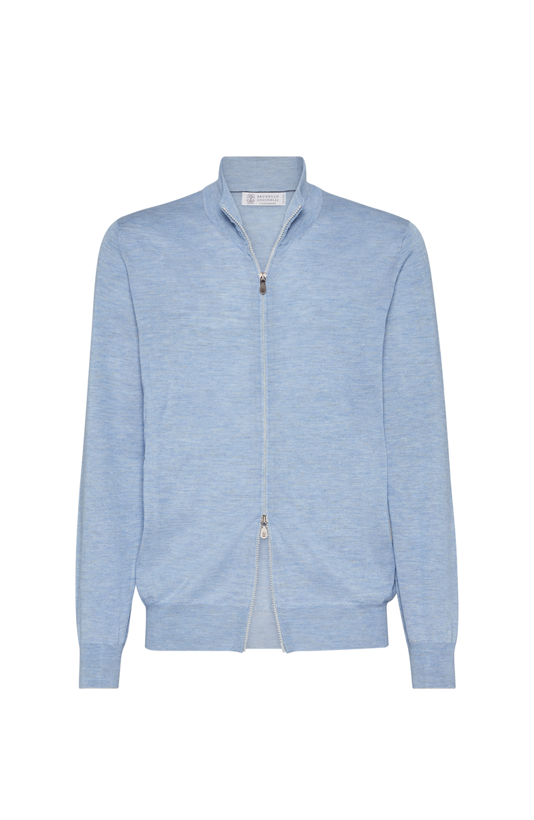 Brunello Cucinelli Lightweight knit cardigan, Main, color, Denim