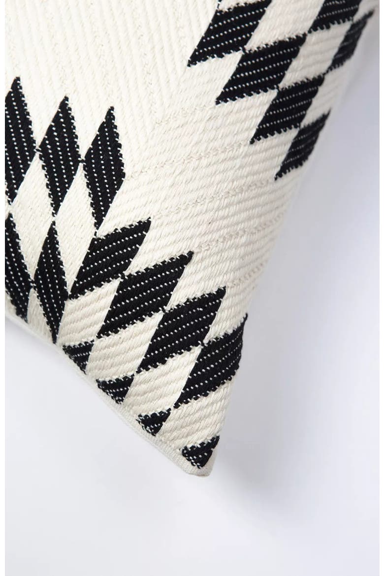 Almolonga Black and Ivory Handwoven Brocade Cotton Square Quilt Pillow, Alternate, color, Black and Ivory