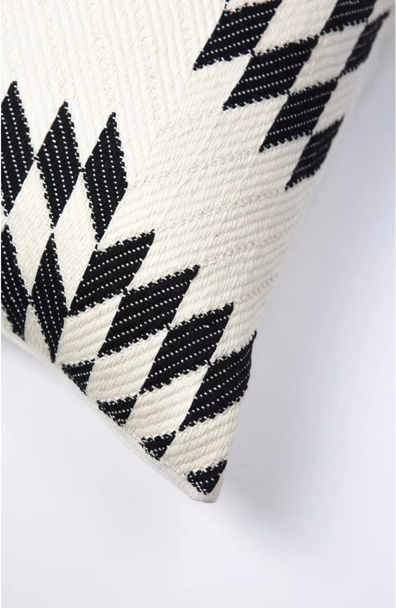 Archive New York Almolonga Black and Ivory Handwoven Brocade Cotton Rectangle Quilt Pillow, Alternate, color, Black And Ivory