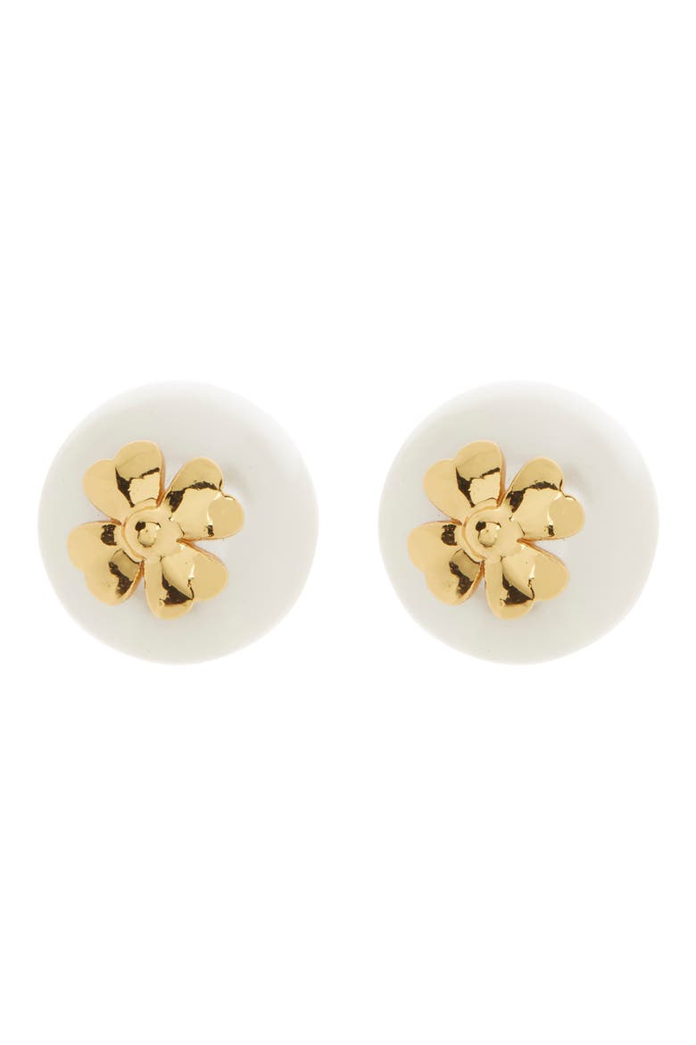 imitation pearl stud earrings, Main, color, CREAM/GOLD.