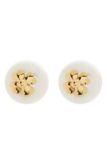 Kate Spade New York Imitation Pearl Stud Earrings In Gold