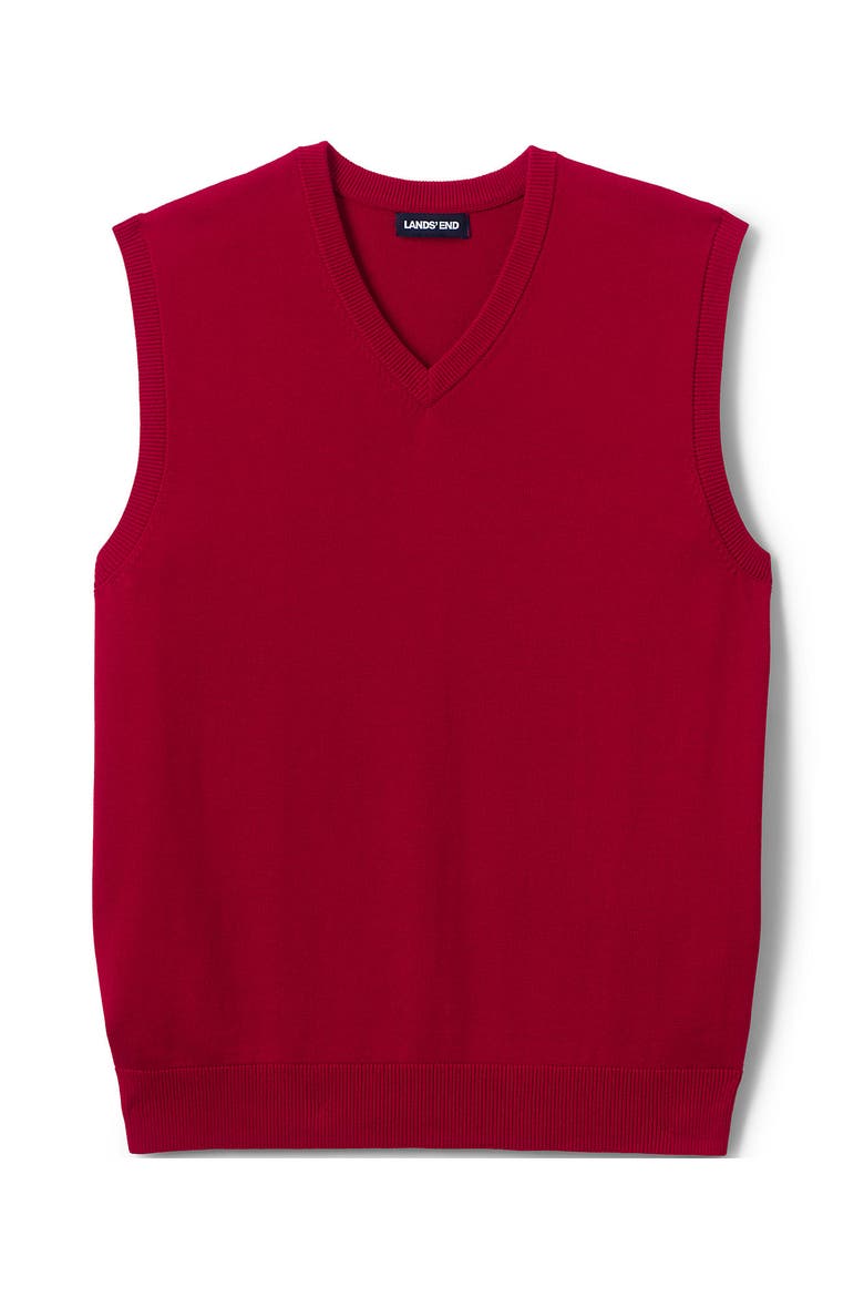 School Uniform  Cotton Modal Fine Gauge Sweater Vest, Alternate, color, Red