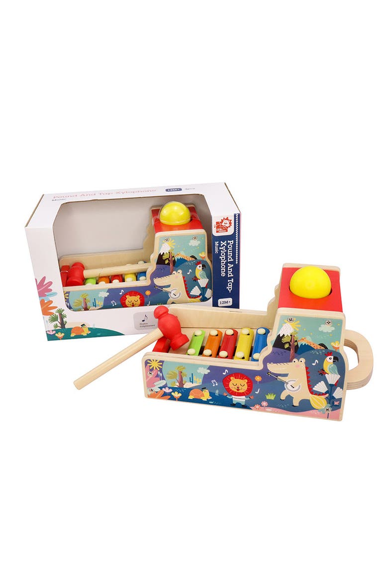 Pound & Tap Xylophone with Slide-Out Xylophone, Hammer, and Bright Colors, Main, color, Red