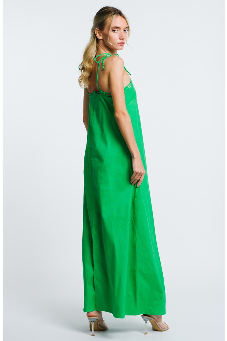 Hattie Beaded Stretch Cotton Blend Maxi Sundress, Alternate, color, GREEN