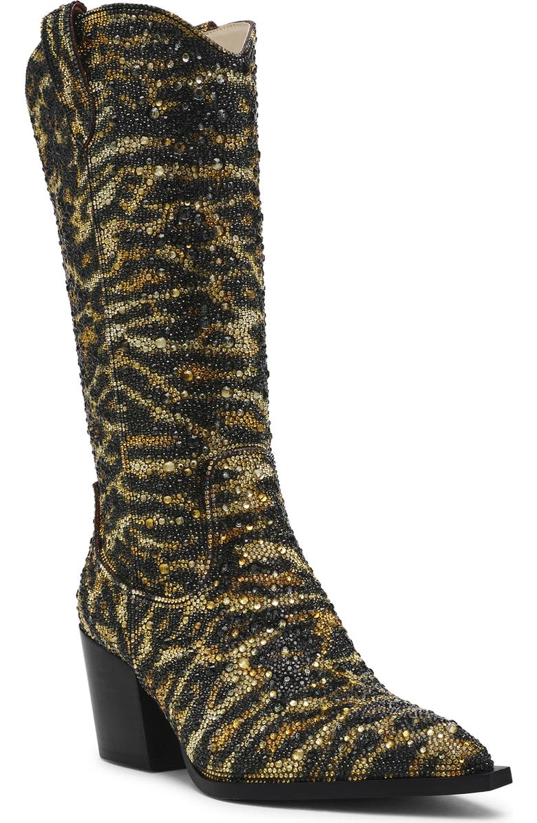 Betsey Johnson Cash Embellished Western Boot, Main, color,