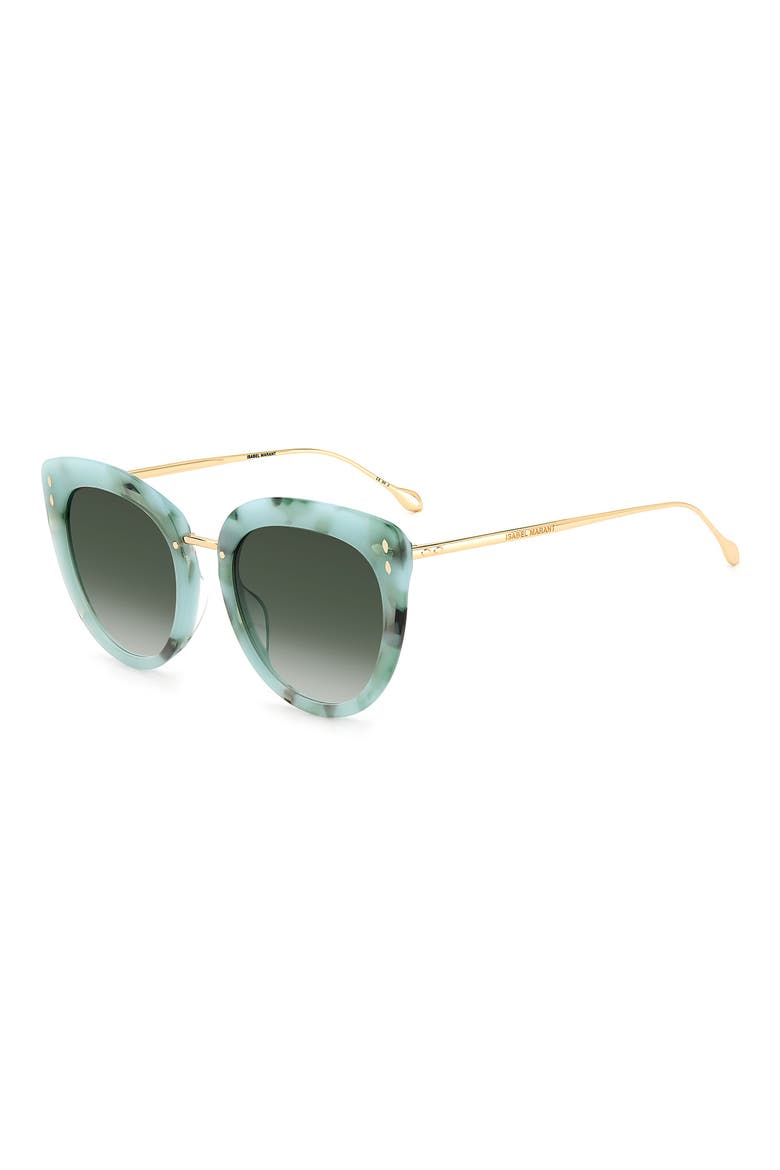 55mm Cat Eye Sunglasses, Alternate, color, GREEN GOLD SHADED
