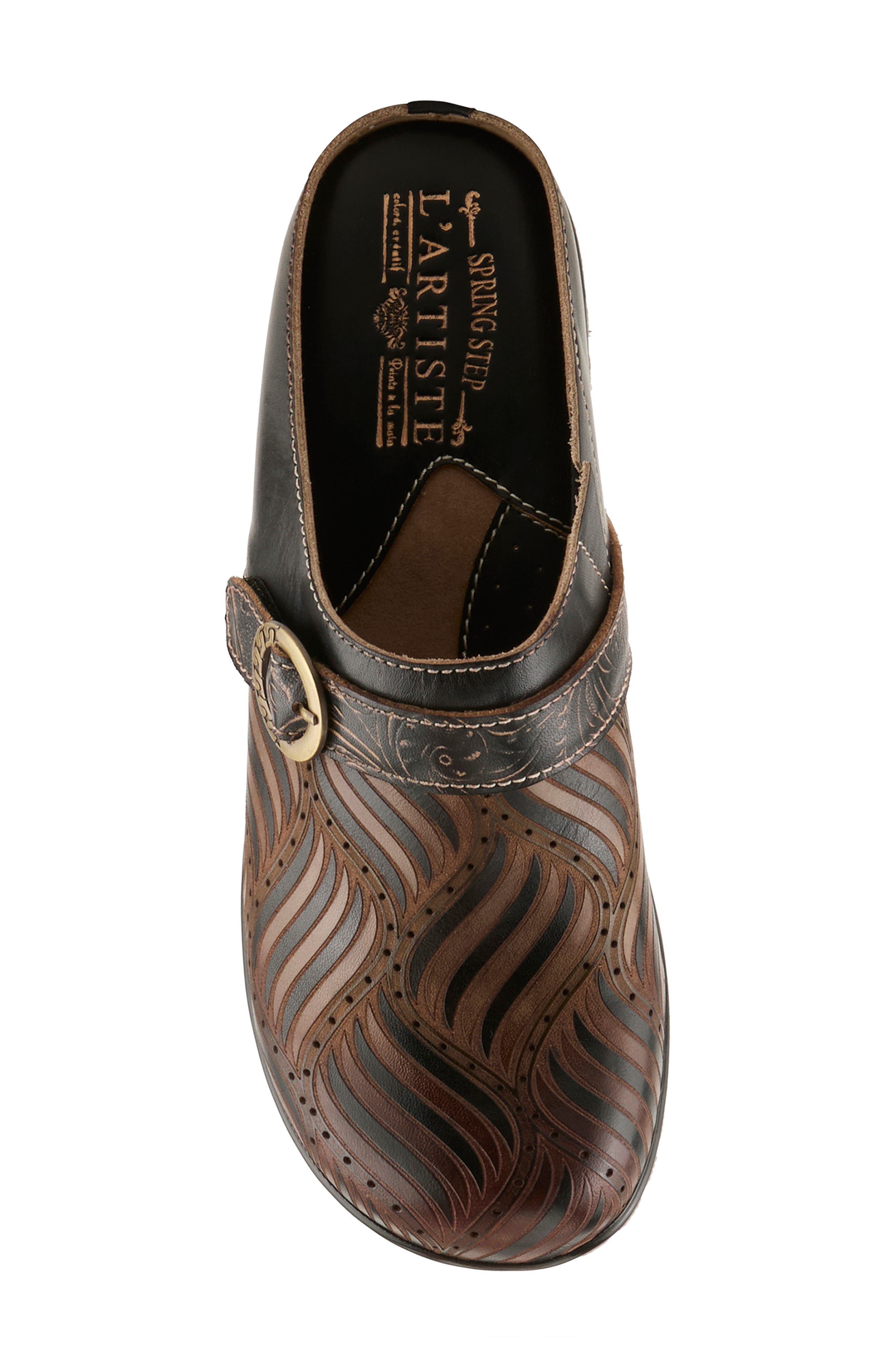 L'Artiste by Spring Step Sova Mule, Alternate, color, Black/ Brown Multi