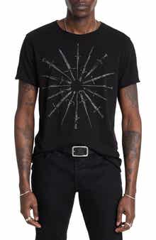 Daggers Raw Edge Graphic T-Shirt