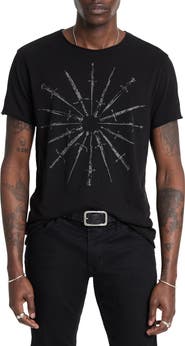 John Varvatos Daggers Raw Edge Graphic T-Shirt