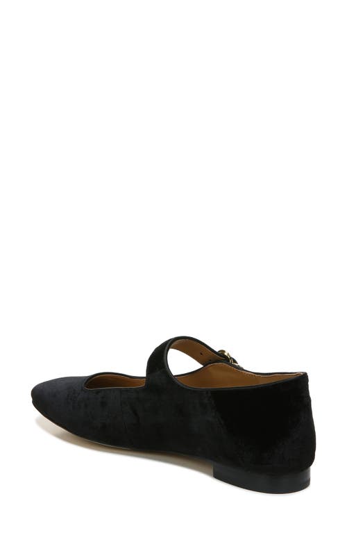 Sam Edelman Women's Michaela Square Toe Buckled Mary Jane Flats In Black Velvet