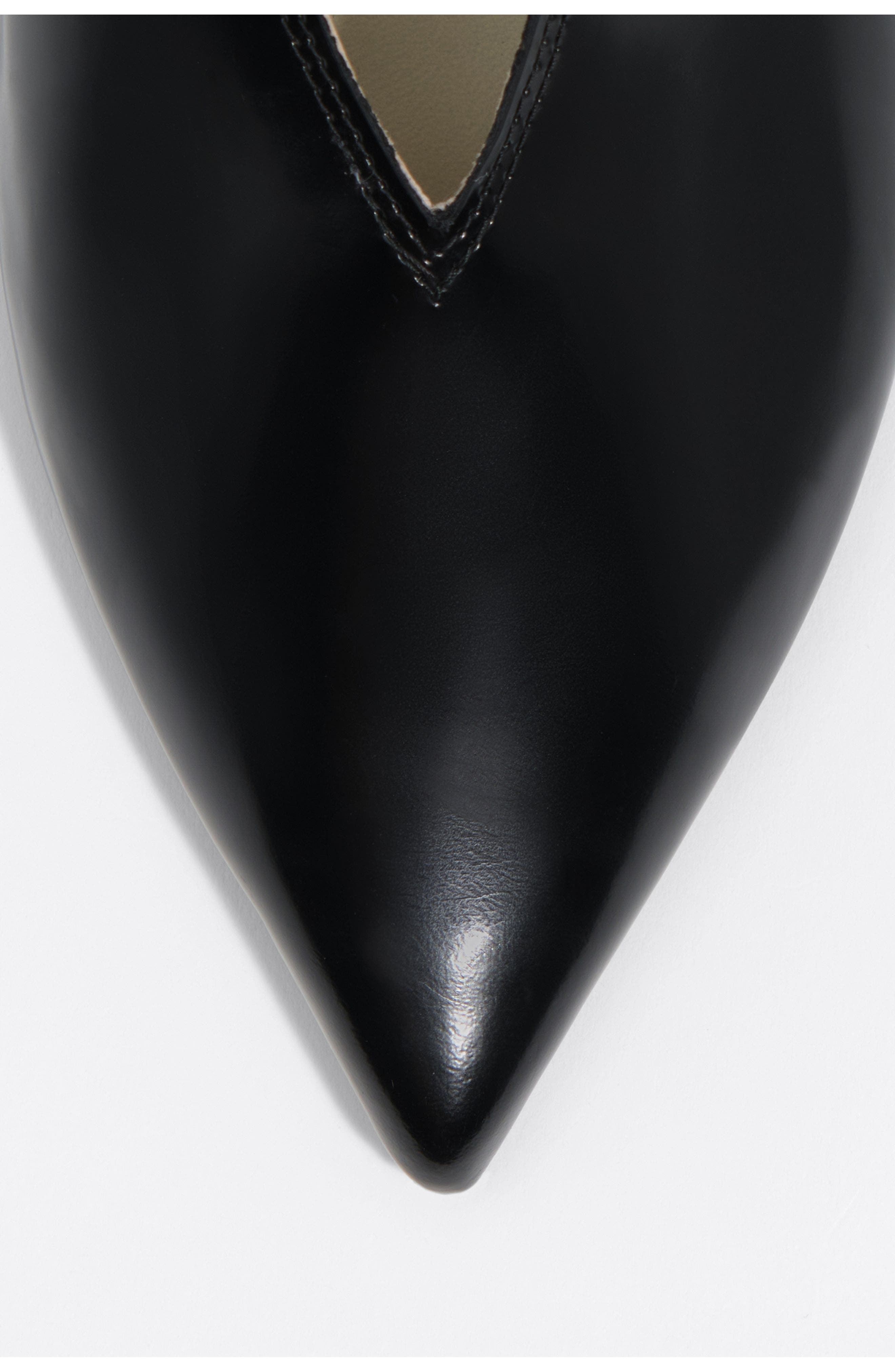 Leather Mid-Heel Court Shoe, Alternate, color, BLACK