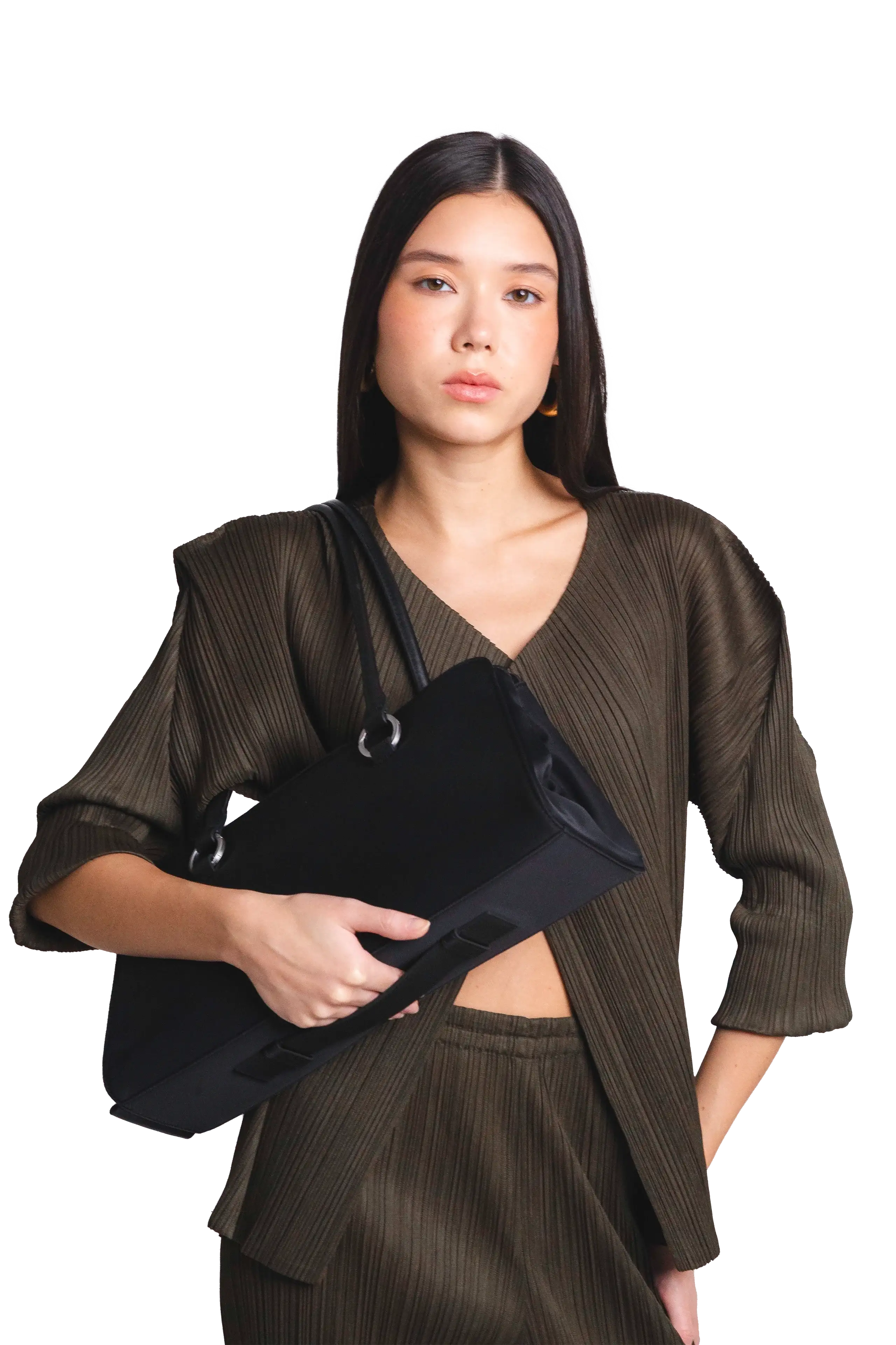 Esthera 5PM Nylon Shoulder Bag, Alternate, color, Black