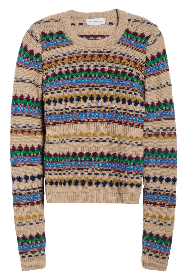 Tedd Wool Jacquard Sweater, Main, color, CHAMPAGNE