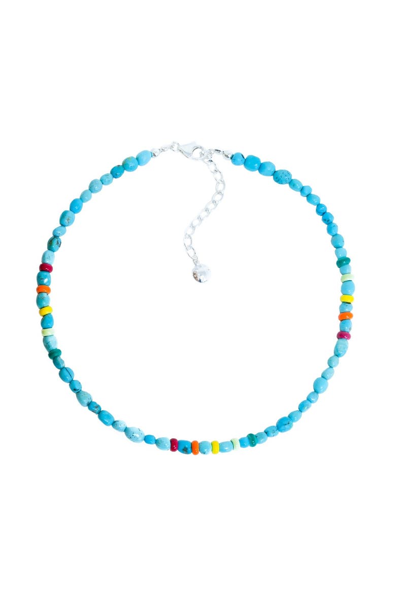 Turquoise Nuggets Sunrise Collar Necklace, Main, color, 92.5 Sterling Silver