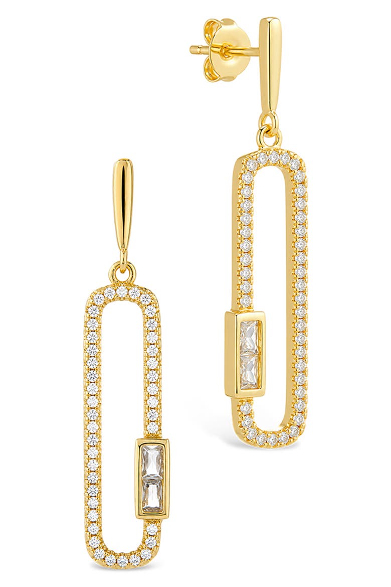 Lock Drop Earrings, Main, color, GOLD