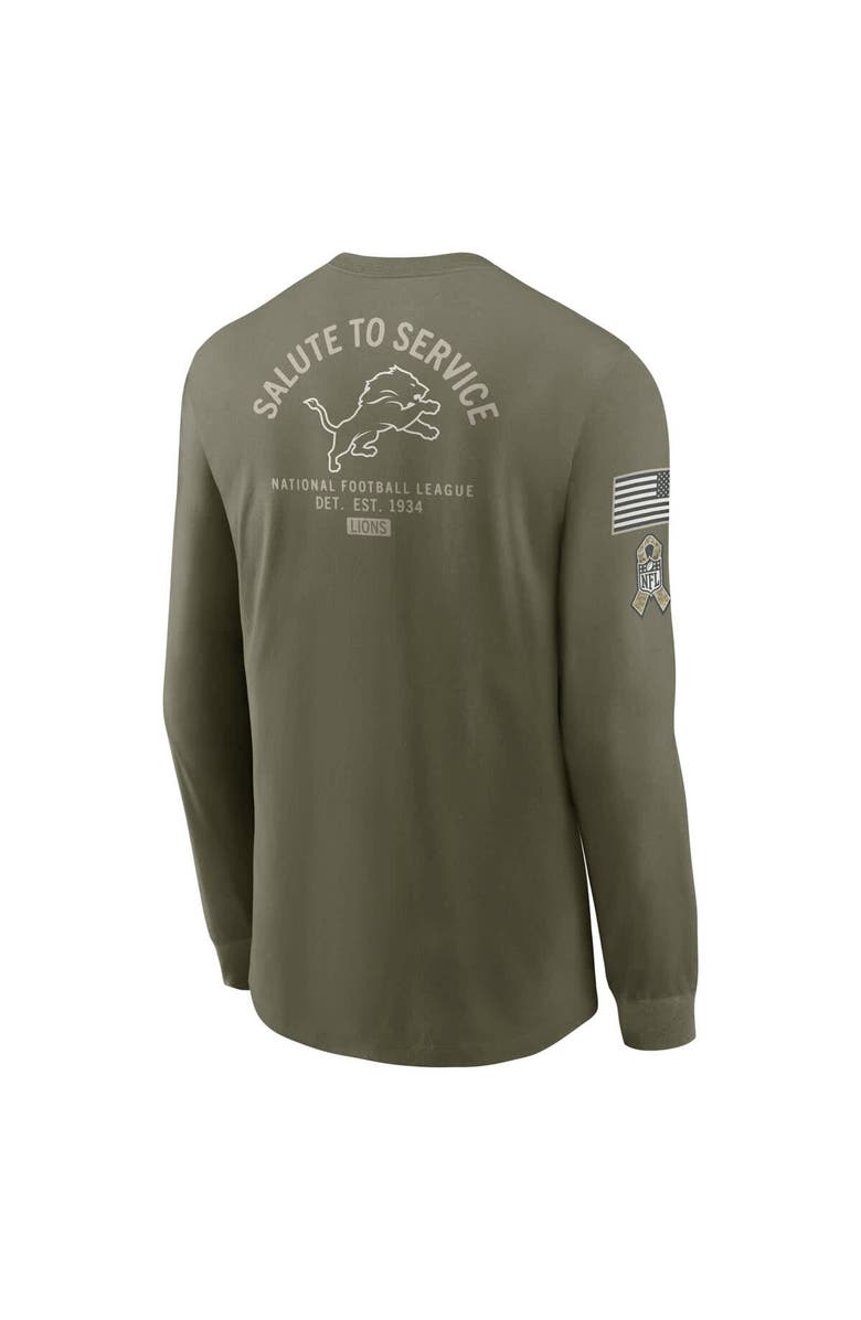 Nike Men's Nike Olive Detroit Lions 2025 Salute to Service Sideline Long Sleeve T-Shirt, Alternate, color, Olive