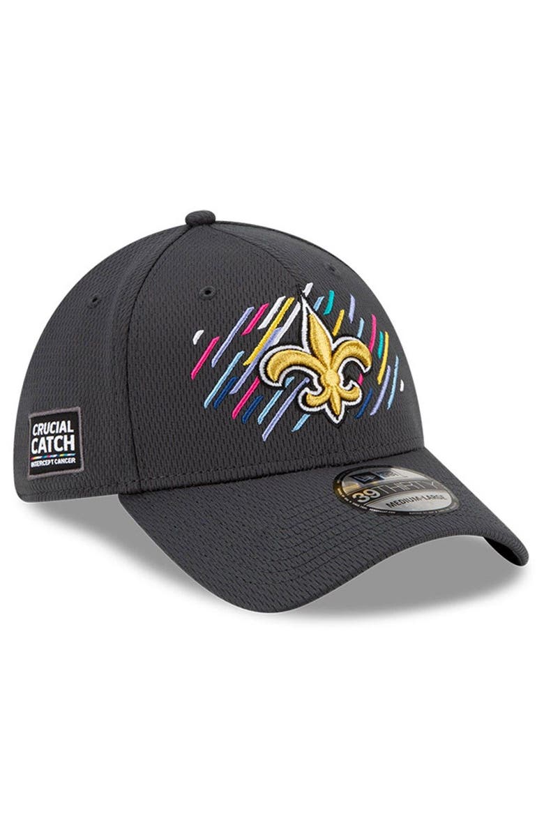 Men's New Era Charcoal New Orleans Saints 2021 NFL Crucial Catch 39THIRTY Flex Hat, Alternate, color, Charcoal