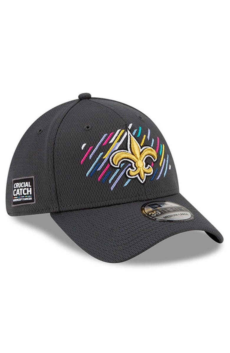 New Era Men's New Era Charcoal New Orleans Saints 2021 NFL Crucial Catch 39THIRTY Flex Hat, Alternate, color, 
