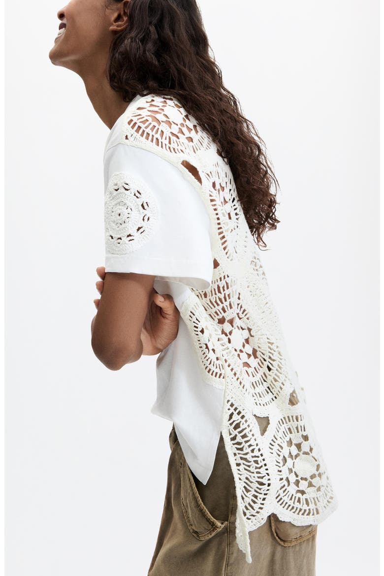 Open Stitch T-Shirt, Alternate, color, OFF WHITE